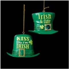 IRISH HATS ORNAMENT 2 PC